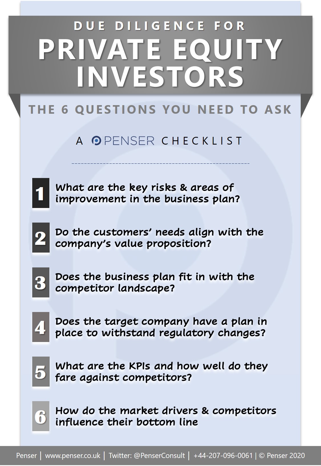 6 Important Questions to Ask during Private Equity Due Diligence [A PDF